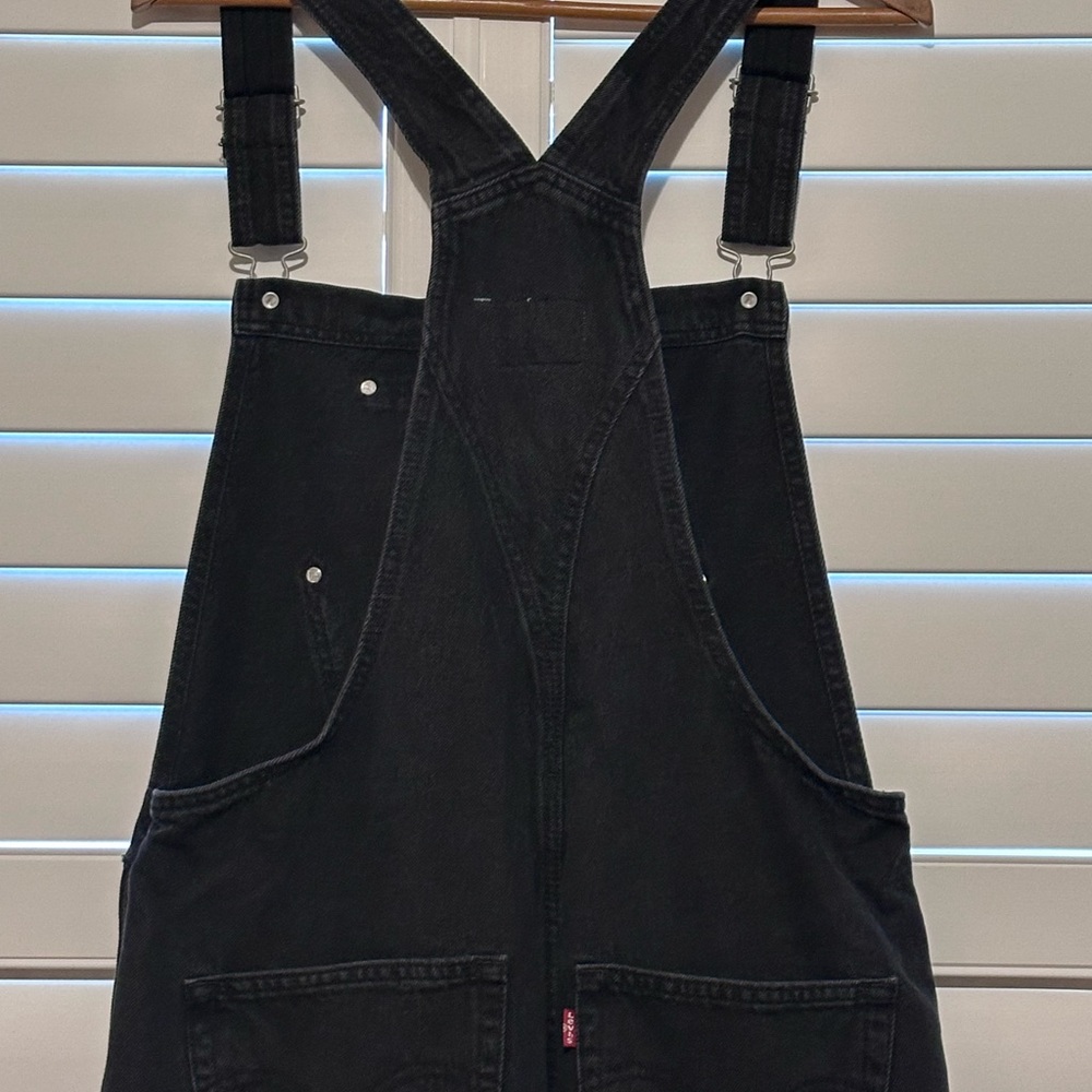 Levi's Strauss & Co Two Horse Brand Women's Black Denim Overalls Size L - Picture 6 of 12